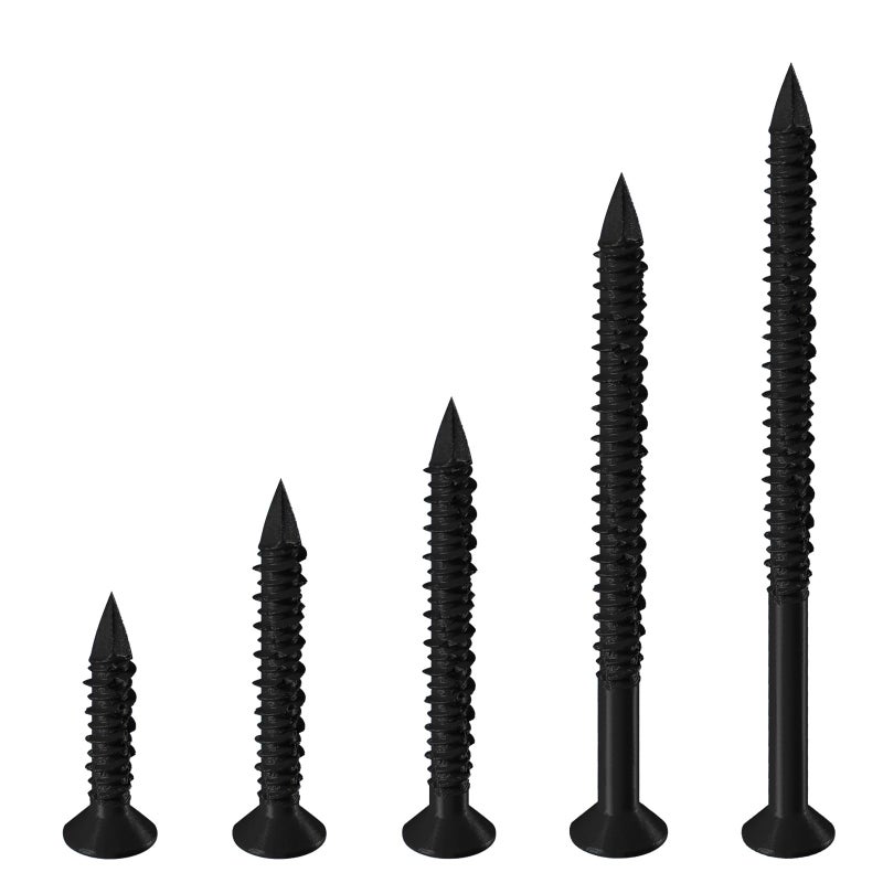 WenSilon(30 PCS) 3/16"" x3-3/4 Black Concrete Screw Anchor Black Flat Head for Anchoring to Masonry, Block or Brick Stucco - Image 3